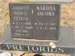 PRETORIUS Andries Daniel Petrus 1920-1980 & Martina Jacoba 1927-1988