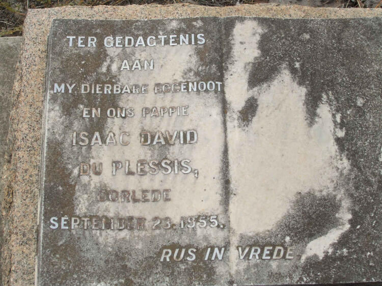 PLESSIS Isaac David, du -1955