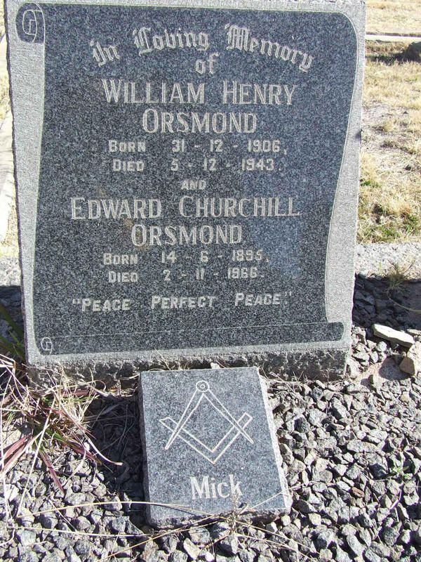 ORSMOND William Henry 1906-1943 :: ORSMOND Edward Churchill 1895-1966