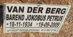 BERG Barend Jokobus Petrus, van der 1934-2009