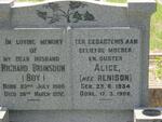 BRUNSDON Richard 1906-1957 & Alice RENISON 1934-1988