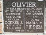 OLIVIER Ockker J. 1924-2005 & Maria M. 1938-2008 