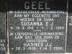GEEL Hannes J.J. 1909-2000 & Susanna E.J. 1916-1994