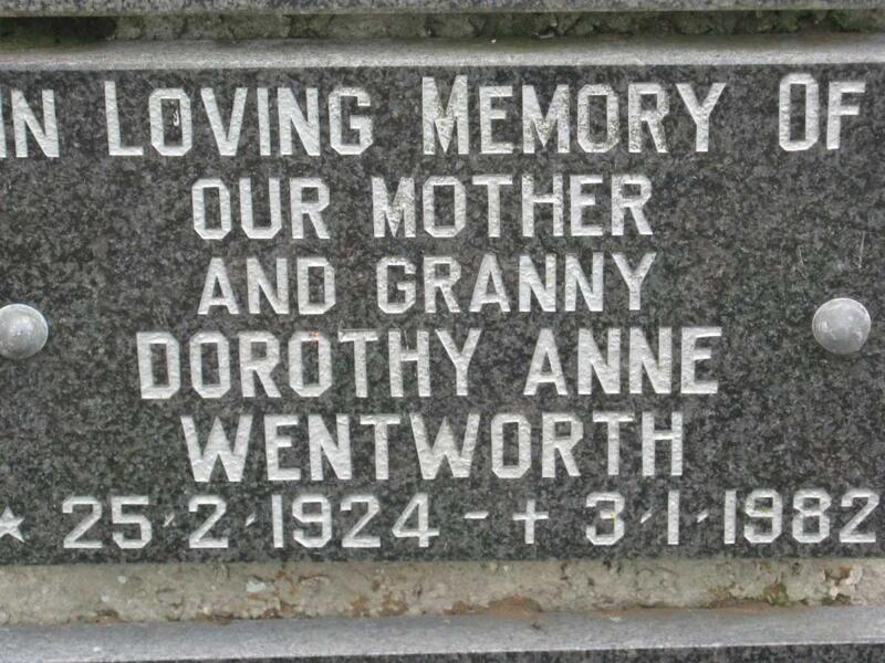 WENTWORTH Dorothy Anne 1924-1982