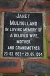 MULHOLLAND Janet 1923-1994