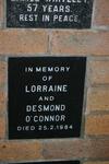 O'CONNOR Desmond -1984 & Lorraine -1984