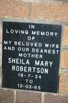ROBERTSON Sheila Mary 1924-1985