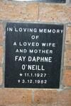 O'NEILL Fay Daphne 1927-1982