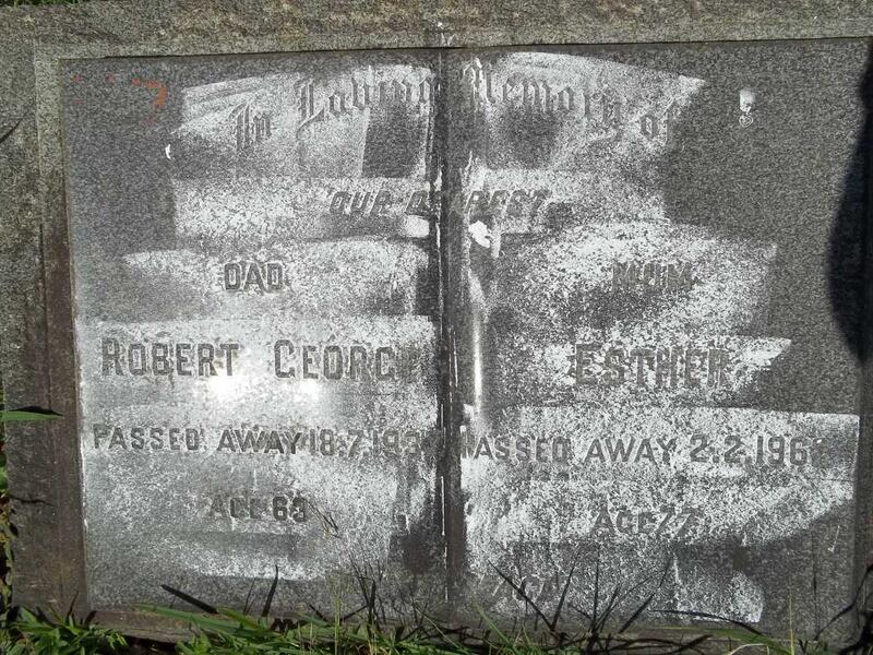 GEORGE Robert -1937  & Esther -1962