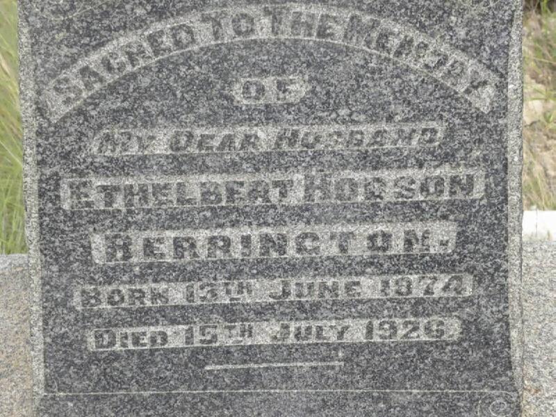 BERRINGTON Ethelbert Hodson 1874-1926