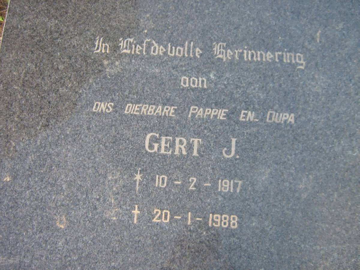 SCHOEMAN Gert J. 1917-1988