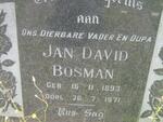 BOSMAN Jan David 1893-1971
