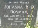 BOSMAN Johanna H.D. nee VAN DYK 1904-1963