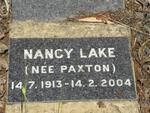 LAKE Nancy nee PAXTON 1913-2004