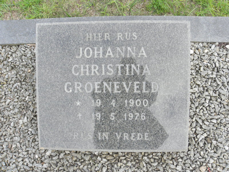 GROENEVELD Johanna Christina 1900-1976