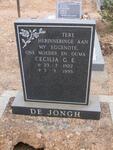 JONGH Cecilia G.E., de 1922-1993