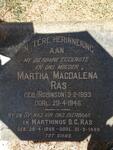 RAS Martha Magdalena nee ROBINSON 1893-1946
