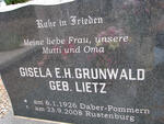 GRUNWALD Gisela E.H. nee LIETZ 1926-2008