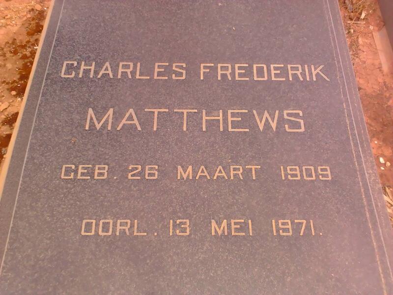 MATTHEWS Charles Frederik 1909-1971