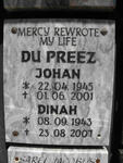 PREEZ Johan, du 1945-2001 & Dinah 1943-2001