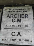 ARCHER C.M. 1912-1986 & C.A. 1917-2012