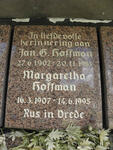 HOFFMAN Jan G. 1902-1983 & Margaretha 1907-1995