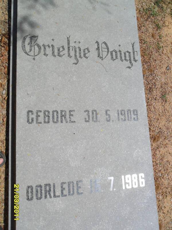 VOIGT Grietjie 1909-1986
