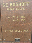 BOSHOFF S.E. 1906-1996