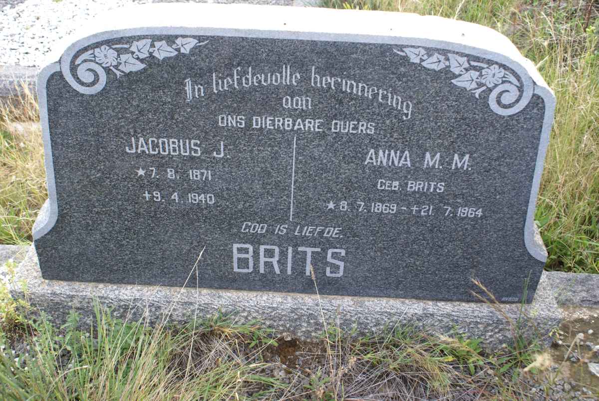 BRITS Jacobus J. 1871-1940 & Anna M.M. BRITS 1869-1964