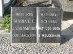RENSBURG Maria E.C., J van nee JACKSON 1914-1985