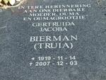 BIERMAN Gertruida Jacoba 1919-2007