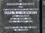 SCHWARTZ Anna M.C. nee HOFFMANN 1898-1945