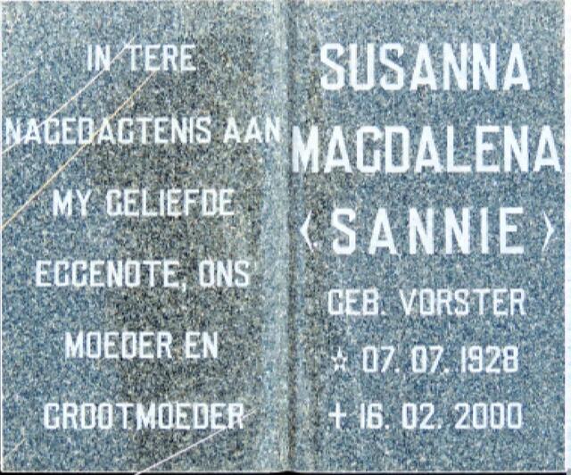 OOSTHUIZEN Susanna Magdalena nee VORSTER 1928-2000