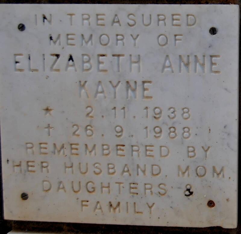 KAYNE Elizabeth Anne 1938-1988