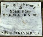 HORN Nome 1914-1981