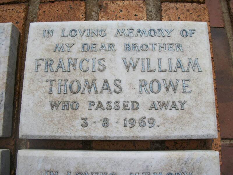 ROWE Francis William Thomas -1969