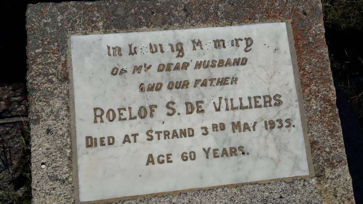 VILLIERS Roelof S., De -1935