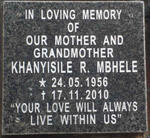 MBHELE Khanyisile R. 1956-2010