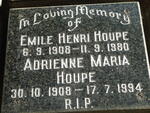 HOUPE Emile Henri 1908-1980 & Adrienne Maria 1908-1994