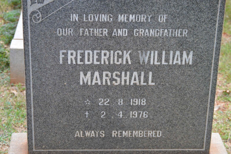 MARSHALL Frederick William 1918-1976