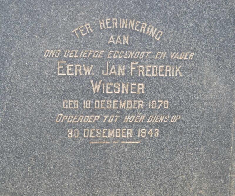 WIESNER Jan Frederik 1878-1943