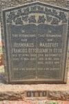 OTTO Hermanus Francois 1858-1942 & Margeret Elizabeth McDERMOTT 1856-1946