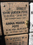 POTE Ernest John Jansen 1926-1992 & Anna Maria 1929-2015