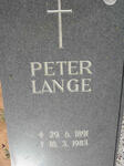 LANGE Peter 1891-1983