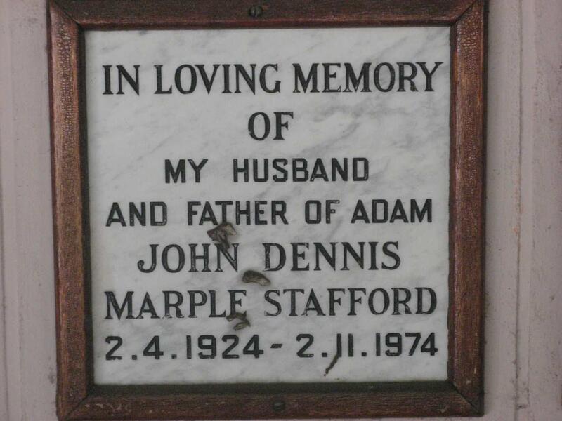 STAFFORD John Dennis Marple 1924-1974