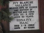 VALLANCE Ivy Blanche -1976 :: ISAAC Edna Ivy -2004