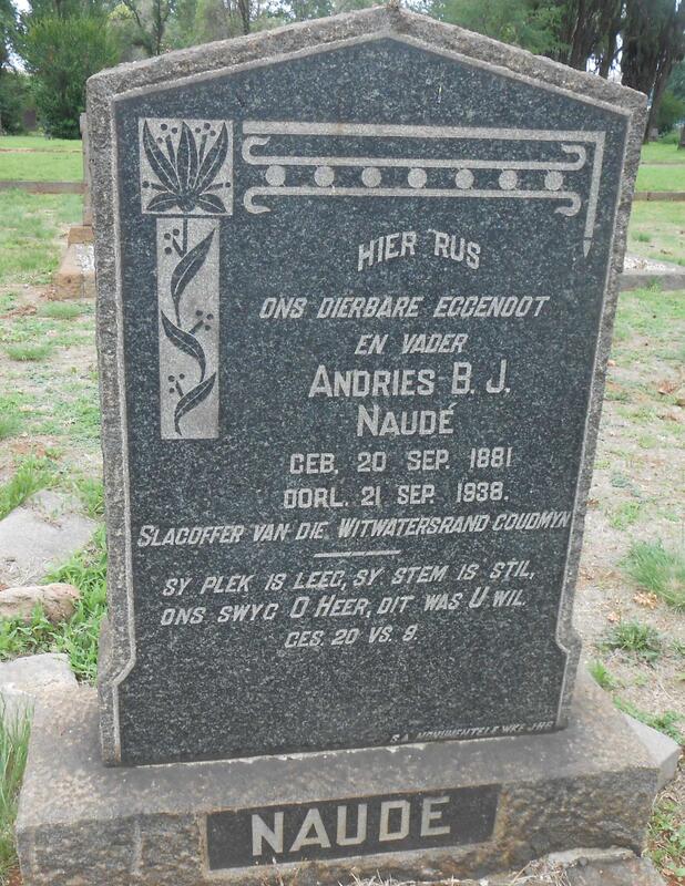 NAUDÉ Andries B.J. 1881-1938
