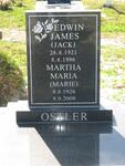 OSTLER Edwin James 1921-1996 & Matha Maria 1926-2008
