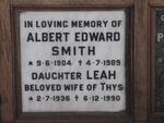 SMITH Albert Edward 1904-1989 :: ? Leah 1936-1990