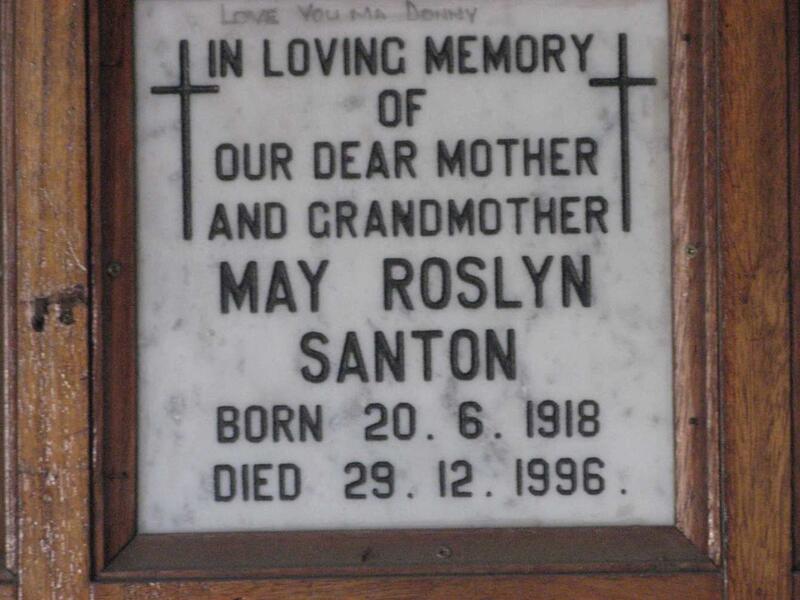 SANTON May Roslyn 1918-1996